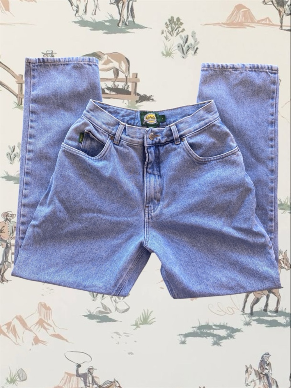 Vintage High-Rise Light Blue Women's Jeans Cabelas 90s